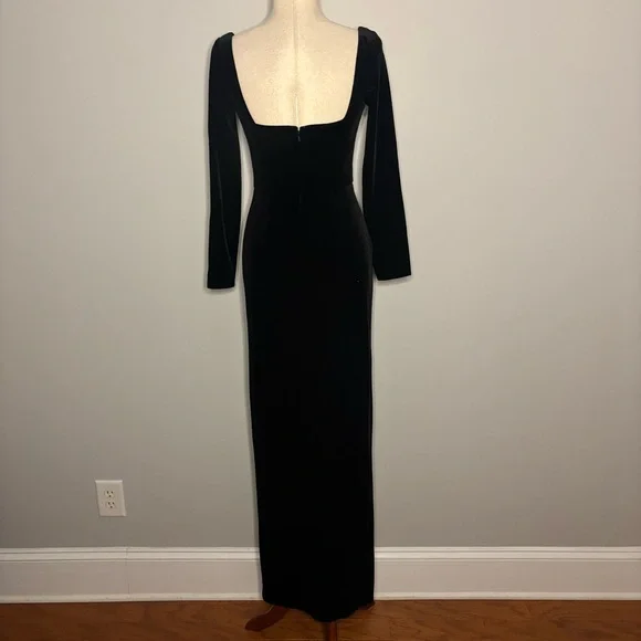 Jenny Yoo Rachel Square Neck Long Sleeve Velvet Gown size 2 - Picture 4 of 5